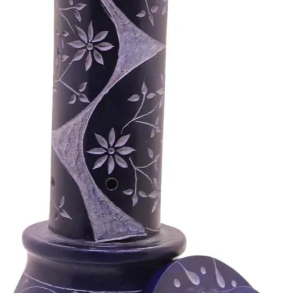Marble Soapstone Blue Incense Stick HolderCandle BurnerTea Light Holder -
